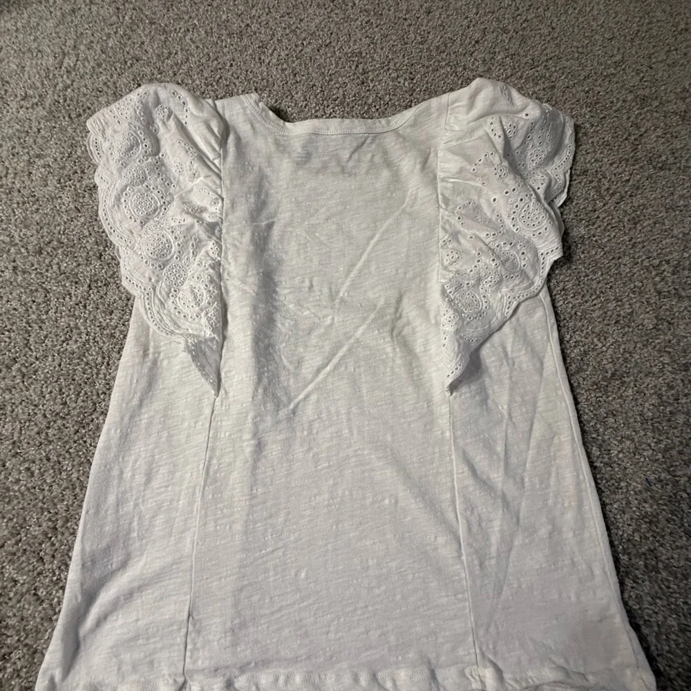 White Time and Tru Lace Butterfly Sleeve Top – Soft Feminine Everyday Classic - Picture 7 of 7